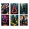Modern Christmas Tree Cards - 24-Pack Holiday Greeting Cards with 6 Unique Illuminated Tree Designs, Perfect for Sharing Merry Christmas & Happy Holiday Wishes, Blank Inside for Personalized Messages - Elegant and Vibrant Festive Stationery Set